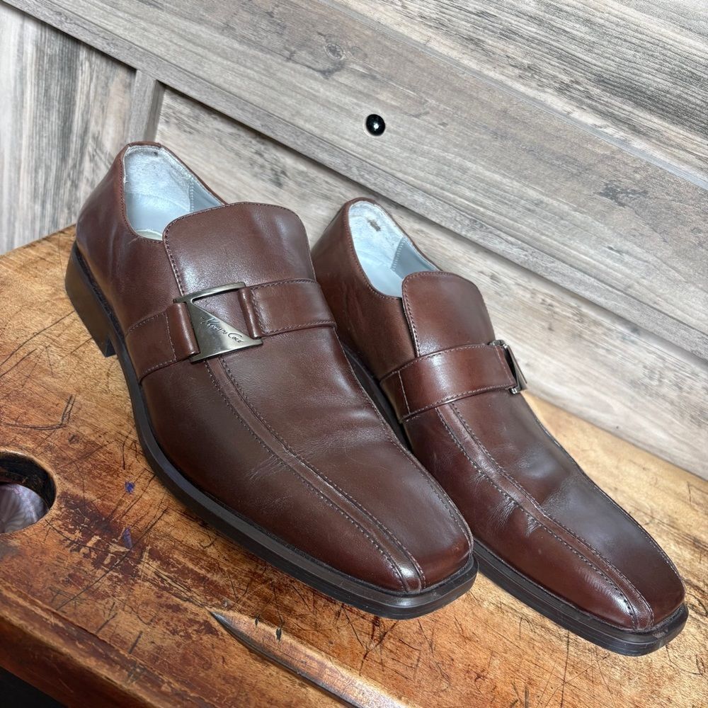 Kenneth Cole Sleek Classic Brown Leather Loafers M72665 Con-vent mens sz 9.5